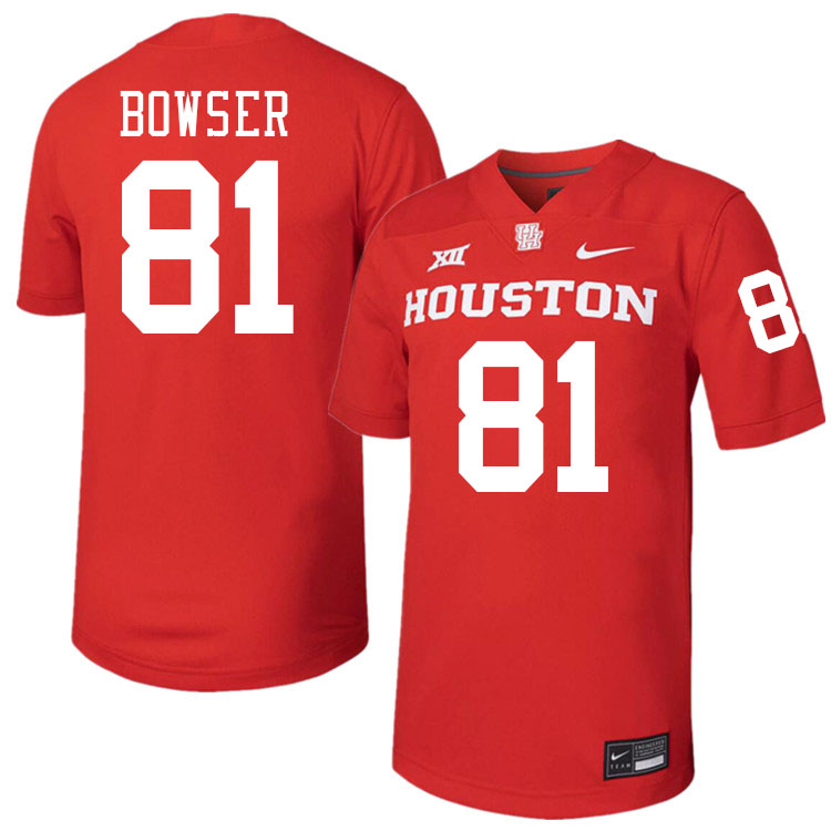 Tyus Bowser Houston Jersey,Houston Cougars #81 Tyus Bowser Jersey Youth College Uniforms-Red